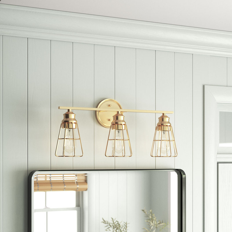 Sand & Stable™ Emmayn 3-Light Dimmable Gold Bathroom Vanity Light ...
